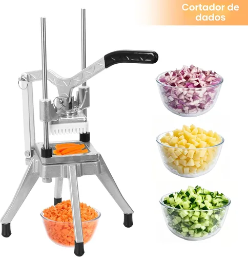 Miniatura 7 de Picador comercial de frutas de verduras con 6 cuñas y cuchilla de 1/4 ″ y 3/8 ″ y 1/2 pulgadas Cortador de alimentos profesional Cortador de papas