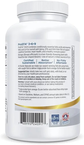 Miniatura 6 de Nordic Naturals ProEFA 3-6-9, sabor a limón, 180 geles blandos, 565 mg de omega-3, EPA y DHA con GLA añadido, piel saludable, cognición y estado