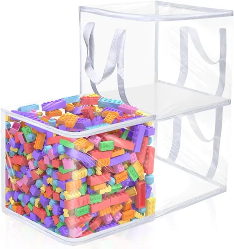 3 organizadores transparentes con cremallera de 12 x 12 x 12 pulgadas, bolsas con asas, cubo de almacenamiento para mantas, bolsas para ropa,