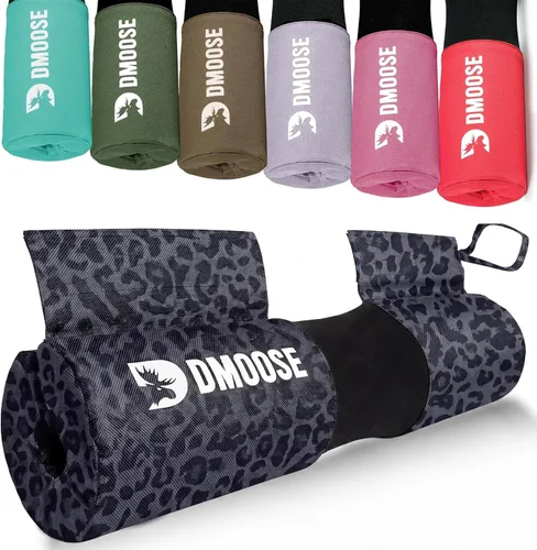 Miniatura 9 de DMoose Fitness Almohadilla de Barra para Empuje de Cadera, Sentadillas y Estocadas - Cojín de Espuma Gruesa Antideslizante para Soporte de Cuello
