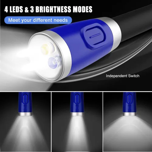 Miniatura 2 de Ledgle Luz LED para libros, recargable, 5 luces LED con clip de enganche para lectura, luz para viajes, iluminación de tareas, 375 lux, 2 niveles
