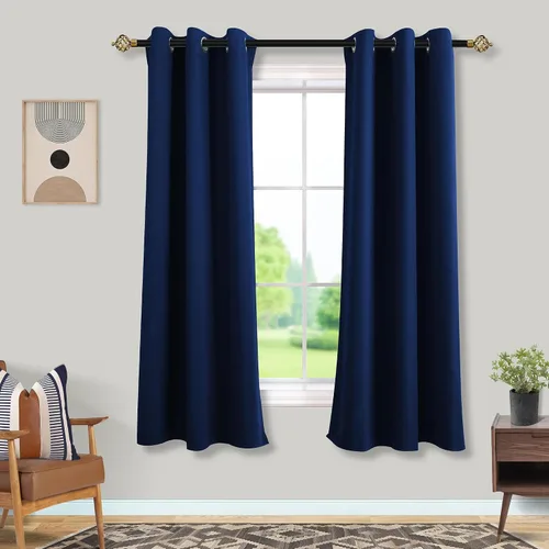 Miniatura 91 de Mrs.Naturall Cortinas Azul Real para Dormitorio, Cortinas Opacas Cortas Medianas Azul Cobalto para Cocina Decoración de Habitación de Adolescentes