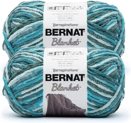 Miniatura 42 de Bernat - Estambre para mantas súper esponjoso acrílico, 2 paquetes de 300g/10.5 onzas, #6, chenilla gruesa de peso pesado para tejer y crochet