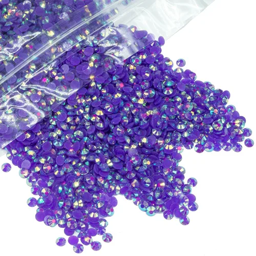 Miniatura 23 de qiipii - 5000 piezas, 4 mm, estrases AB de resina color aguamarina verde para manualidades, piedras de gel planas verde agua AB, gemas al por mayor