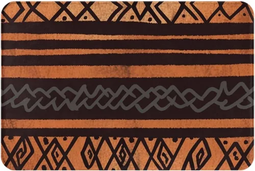 Tapete de tela de barro africano con estampado tribal para puerta delantera, tapete de baño absorbente antideslizante para interiores, para entrada,
