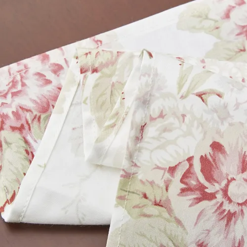 Miniatura 4 de DaDalogy Bedding - Juego de 4 servilletas de algodón suave con diseño botánico de rosas de casa de campo con un toque de menta, preciosa decoración