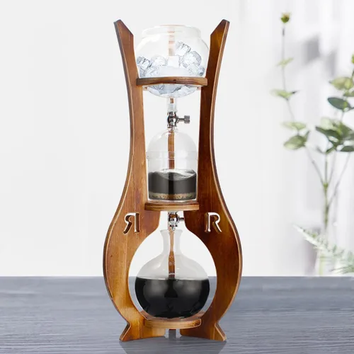 Miniatura 4 de ASSICON Cafetera de aluminio con goteo de hielo al vapor con diseño elegante estilo retro que se adapta a la mayoría, cafetera helada para estufa