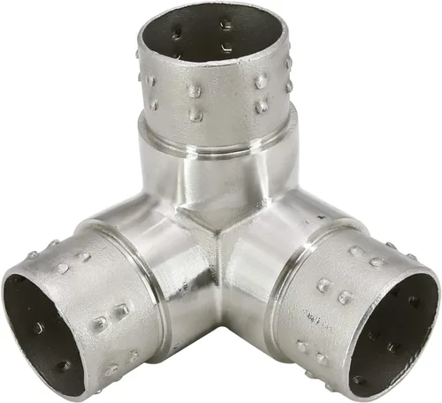 Conector de barandilla de acero inoxidable 316, conector de codo de carpintero empotrado con forma de esquina de 3 vías para tubería de calibre 16