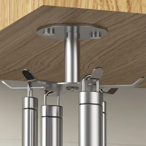 2 ganchos giratorios para debajo del gabinete, soporte giratorio para utensilios de cocina de acero inoxidable 304, estante colgante para utensilios