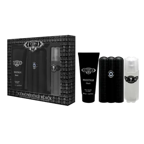 Miniatura 4 de Cuba Prestige Black de Cuba para hombres - Juego de regalo de 3 piezas de 3 onzas EDT en aerosol, gel de ducha de 6.6 onzas, 3.3 onzas después