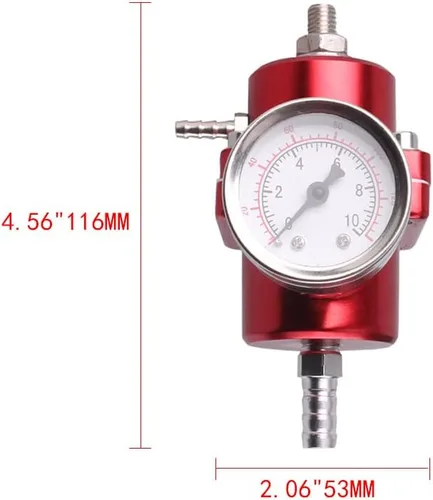 Miniatura 7 de BARTOO Kit universal de regulador de presión de combustible ajustable, regulador de combustible de aluminio, regulador de presión de inyección