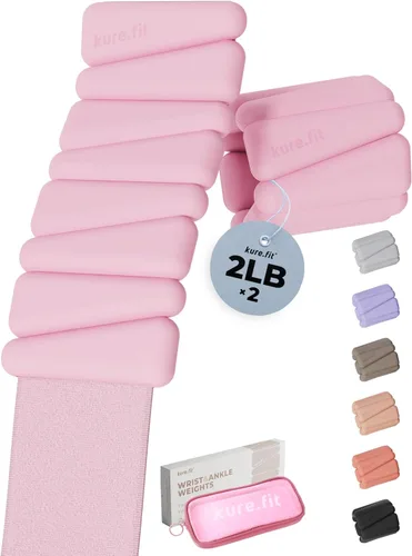 Miniatura 17 de Peso para Pilates Pesas ajustables para muñeca y tobillo para mujeres Brazaletes con peso 1 libra/ 2 libras cada una (Juego de 2)