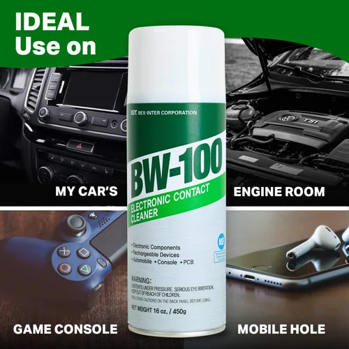 Miniatura 3 de BW-100 Aerosol limpiador electrónico no inflamable de contacto - Limpia de forma segura Joycons, computadoras, PCB y más - Elimina el polvo