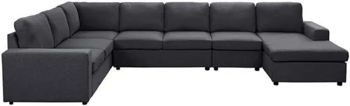 Miniatura 3 de Lilola Home Hayden - Sofá modular modular con diván reversible en lino gris oscuro