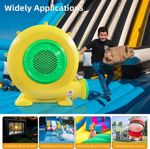 Miniatura 4 de Soplador de aire de 480 W, 0.64 HP, potente soplador inflable de casa de rebote, bomba de ventilador eléctrico portátil perfecta para casa