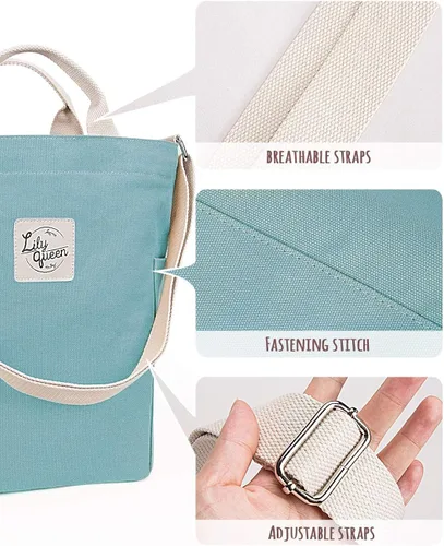 Miniatura 6 de Bolso de mano Lily Queen para mujer, de lona, bolso cruzado de trabajo o para colgar del hombro