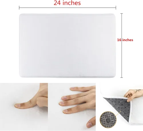 Miniatura 3 de LB Tapete de baño de muñeco de nieve de Navidad para baño, copos de nieve blancos de vacaciones de invierno sobre tablas de madera gris rústicas
