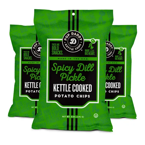 Miniatura 10 de Pop Daddy Kettle - Papas fritas cocidas, Kosher y sin gluten, bolsas individuales de papas fritas de 5 onzas, paquete de 3, pimienta agrietada y sal