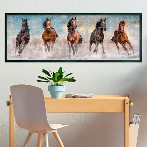 Miniatura 2 de Clementoni Colección 39607 - Rompecabezas panorámico de caballos para niños y adultos, 1000 piezas, a partir de 10 años, multicolor, 15.7 x 8.3 x