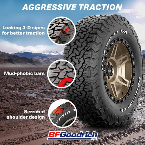 Miniatura 4 de BFGoodrich Neumático radial para automóvil todo terreno T/A KO2 para camiones ligeros, SUV y crossovers, 30x9.50R15/C 104S