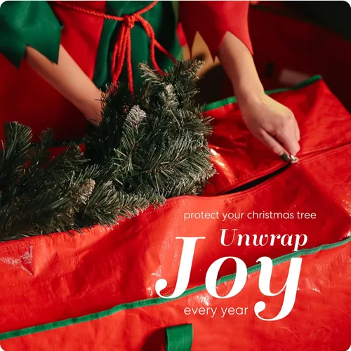 Miniatura 2 de Bolsa de almacenamiento para árbol artificial de Navidad, de gran capacidad Rojo