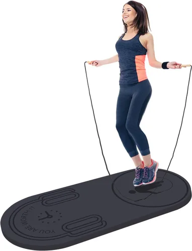 Miniatura 7 de Tapete de cuerda de saltar de 8/20/1.181 in, tapete de ejercicio duradero, antideslizante, tapete de entrenamiento con cuerda de saltar y bolsa