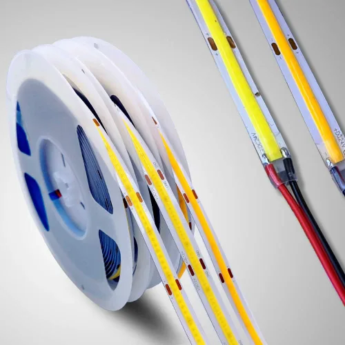 Miniatura 9 de Tira LED COB de 12 V CC de alta densidad flexible Ra90+ luces blancas cálidas 16.4 ft (luz cálida 3000 K, 320 LEDsm)