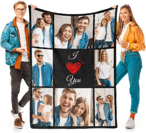 Miniatura 9 de Printwoo Mantas personalizadas con foto, manta de fotos personalizada, mantas personalizadas con imagen, regalos personalizados para mujeres