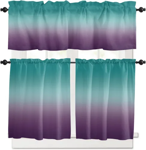 Miniatura 9 de Cenefas de ventana de calabaza de Halloween, cortinas de cocina, cortinas para sala de estar, dormitorio, baño, lavable, pequeña mansión encantada