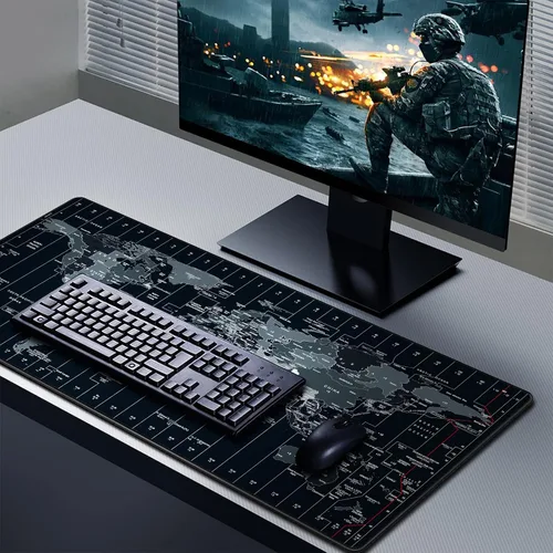 Miniatura 5 de JIALONG Alfombrilla de mouse grande para juegos, alfombrilla de escritorio extendida XXL con teclado antideslizante para computadora portátil