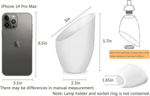 Miniatura 6 de Paquete de 2 pantallas de plástico, 5.7 pulgadas de alto, 4.1 pulgadas de diámetro, adaptador de 1.65 pulgadas, pantalla de plástico de repuesto