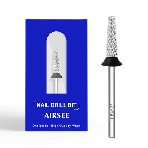 AIRSEE Punta de carburo de tungsteno para taladro de uñas acrílico Efile, cabeza de máquina eléctrica de lima para manicura, pulido, arte,