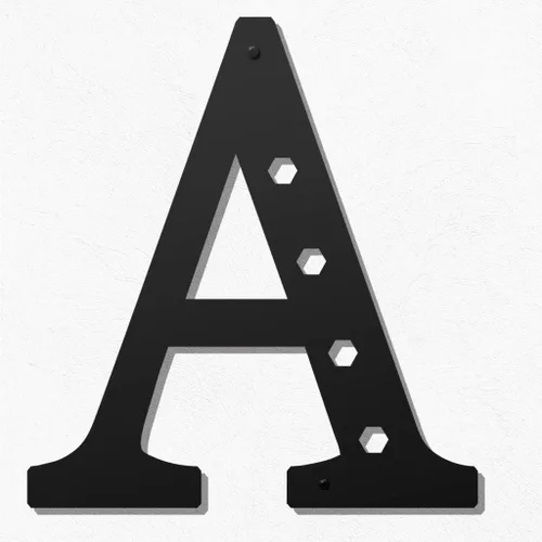 Letras metálicas para decoración de pared de 12 pulgadas, letras colgantes negras, letras visuales 3D grandes del alfabeto moderno, decoración de