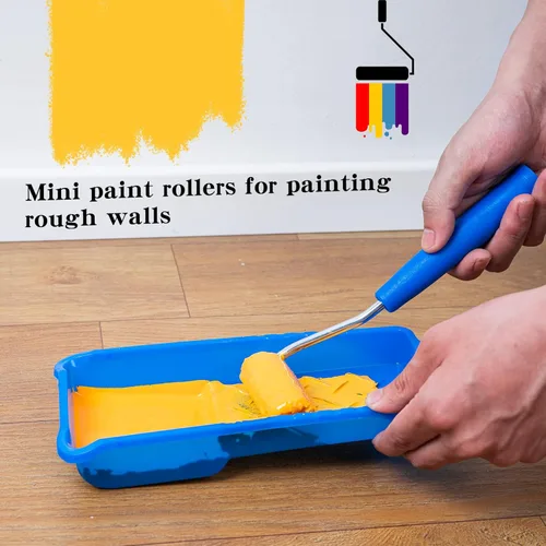 Miniatura 8 de Kit de rodillos de pintura Mister Rui, paquete de 9, cubiertas de rodillo de pintura de microfibra de 2 pulgadas, rodillos de pintura pequeños