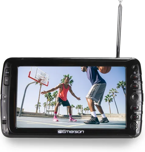 Miniatura 8 de Emerson Televisor portátil de 7 pulgadas con antena – Mini HDTV alimentado por batería recargable, sintonizador digital ATSC, entrada HDMI USB AV