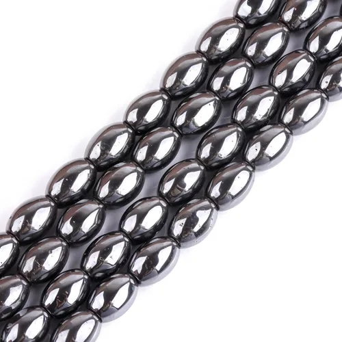 Miniatura 48 de HAAMIIQII 35 piezas de cuentas de gema suelta de hematita negra natural de 12 mm en forma circular, cuentas de piedra espaciadora para hacer