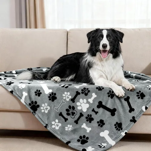Miniatura 26 de Rezutan Mantas para Perros Grandes, Mantas de Franela para Perros y Gatos Lavables, Suave Manta para Mascotas y Funda para Jaula de Perro, Lindo