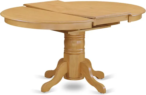 Miniatura 6 de East West Furniture AVNO5-OAK-W - Juego de comedor de 5 piezas para 4 personas, incluye una mesa de comedor ovalada con hojas de mariposa y 4 sillas