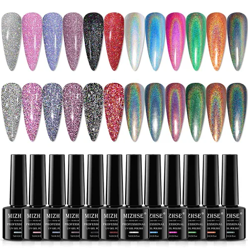 Miniatura 10 de MIZHSE - Juego de esmalte de uñas de gel de ojo de gato 9D de 8 colores, kit de esmalte de gel magnético mejorado con barra magnética, esmalte de A