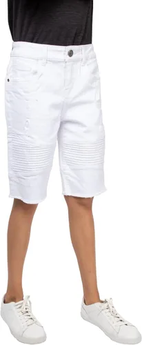 Miniatura 3 de X RAY Pantalones cortos para bebés y niños pequeños, cintura elástica, rasgados, moto, desgastados, pantalones cortos de mezclilla elásticos