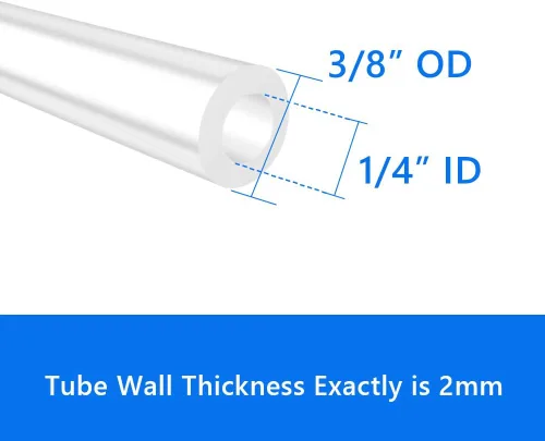 Miniatura 2 de Tubo de Silicona Pura Quickun, 1/4" DI x 3/8" DE Tubo de Grado Alimentario de Alta Temperatura Manguera de Tubo de Silicona Pura para Elaboración