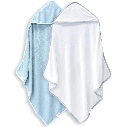 Paquete de 2 toallas de baño para bebé - De rayón hechas de bambú, ultraabsorbentes, toallas con capucha ultrasuaves para niños - Tamaño extra
