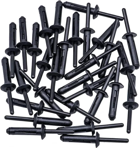 Miniatura 5 de Rexka 100 piezas de guardabarros para puerta de parachoques de plástico para remaches de 1/4 agujeros compatibles con Chrysler 6506007AA 07-20 Jeep