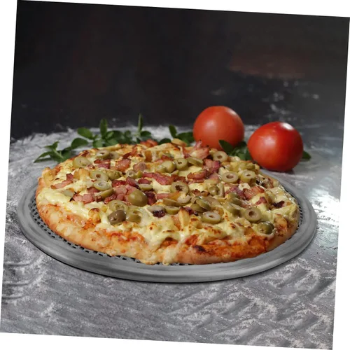 Miniatura 4 de KICHOUSE Juego de utensilios de cocina para pizza con agujeros, herramientas para asar a la parrilla de acero inoxidable, bandeja de malla metálica
