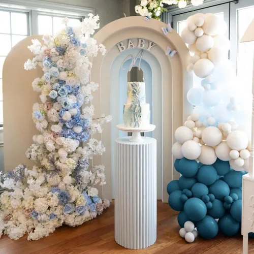 Miniatura 7 de Kit de Guirnalda de Globos Azul Polvoriento - 167 piezas Kit de Arco de Globos con Globos Azul Polvoriento, Blanco Arena, Blancos - Perfecto