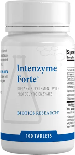 Miniatura 8 de Biotics Research Intenzyme Forte™ Enzimas pancreáticas proteolíticas, pancreatina, bromelina, papaína, lipasa, amilasa – Suplemento apoya