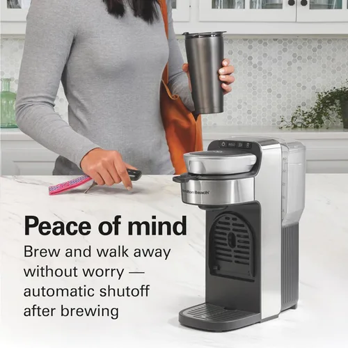Miniatura 9 de Hamilton Beach The Scoop - Cafetera de una sola porción y cafetera de molido rápido para tazas de 8-14 onzas, se prepara en minutos, depósito