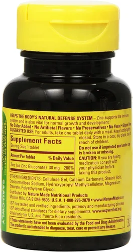 Miniatura 2 de Nature Made Zinc 30 mg, 100 tabletas (paquete de 6)