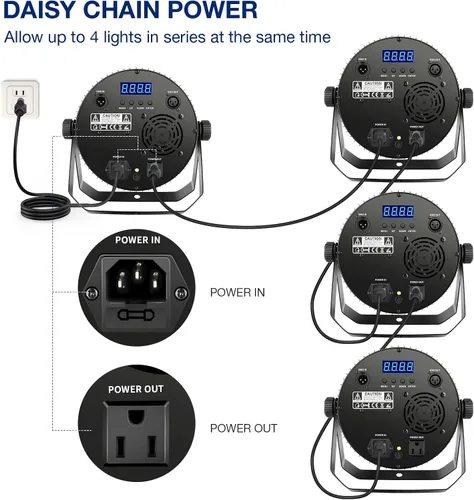 Miniatura 5 de Luz LED para escenario, 18 x 10 W, RGBWA+UV 6 en 1, efecto de lavado/estroboscópico con carcasa de aleación de aluminio por DMX Control Uplighting