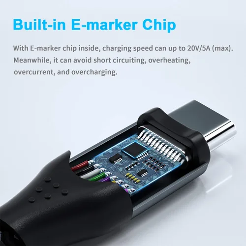 Miniatura 5 de Fasgear Cable USB C a USB C, 1 paquete de cable de carga rápida USB 3.1 tipo C Gen 2 de 10 pies para MacBook Pro 2019, entrega de energía de 100 W